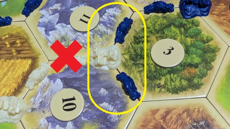 他のプレイヤーの開拓地があるときは街道を繋げられない