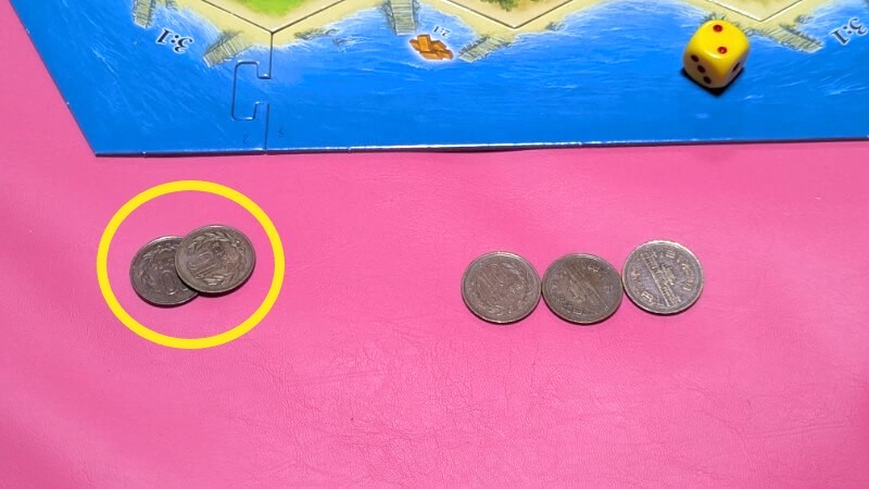 勝っているときは交易チップを2枚消費
